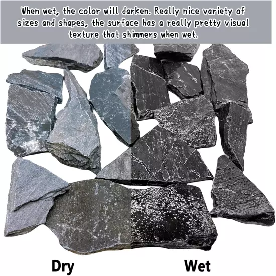 BNOSDM Natural Slate Stone Rocks, 1 to 3 Inch Stones, Quality Decor for Aquarium