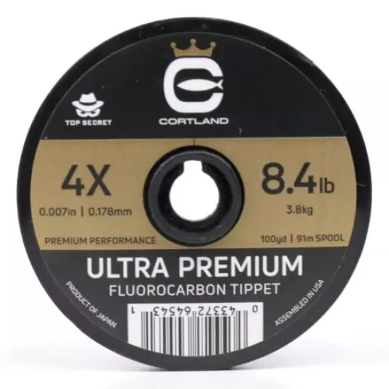 Cortland Ultra Premium Fluorocarbon Tippet 100 YDS - ALL SIZES - FREE SHIPPING