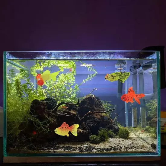 1pc Fish Tank Fish Glow Dark Goldfish Fake Fish Artificial Floating Moving H1G8