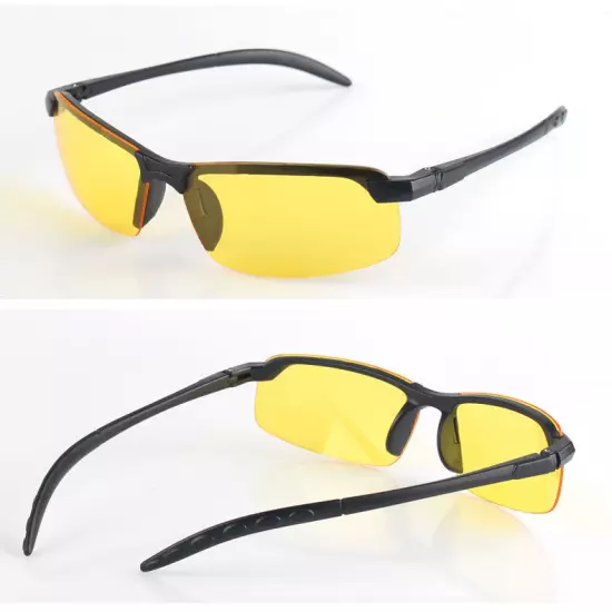 HD Night Driving Glasses Yellow Anti Glare Vision Tinted Unisex Sunglasses