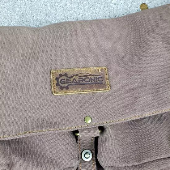 Gearonic Messenger Bag Brown Canvas Commuter Travel Shoulder Crossbody Field Bag