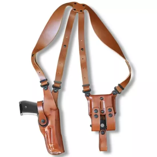 Vertical Shoulder Holster Double Magazine Carrier fits, H&K 45C - 4" BBL #1925#