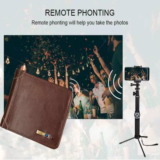 Living Wallet RFID Genuine Leather With Alarm GPS MAP Bluetooth Alarm Mens Purse