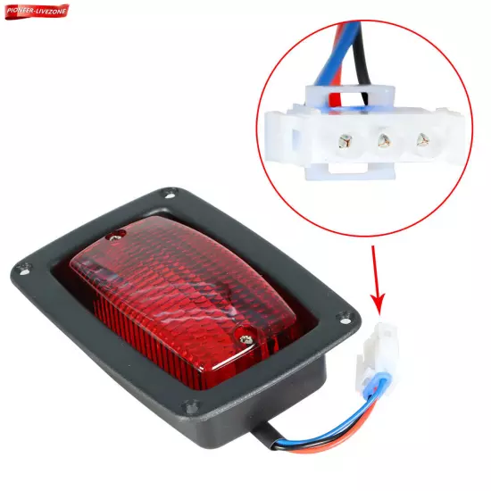 Golf Cart 2 LED Tail Light & 3 Wire Rear Taillights Pair For 1982+ Club Car DS