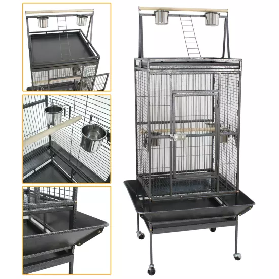 Durable Steel Bird Cage Multiple Sizes Best Place for Birds Large Parrot Cage