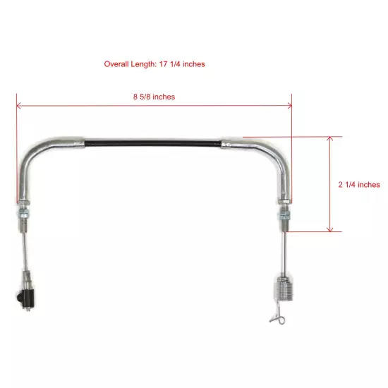 Accelerator Cable, 17 1/4" Long for Club Car 1013158, 1010867, 1013163 Engines