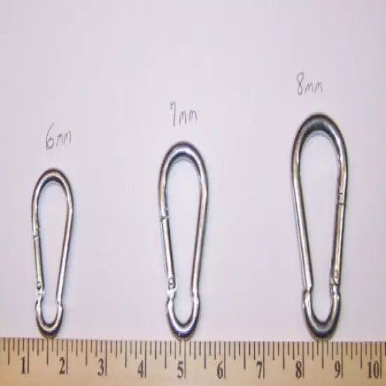 100 Metal Spring Clips -5/16" Snap Hooks - Sports Net Clip Spring Loaded - 8 mm