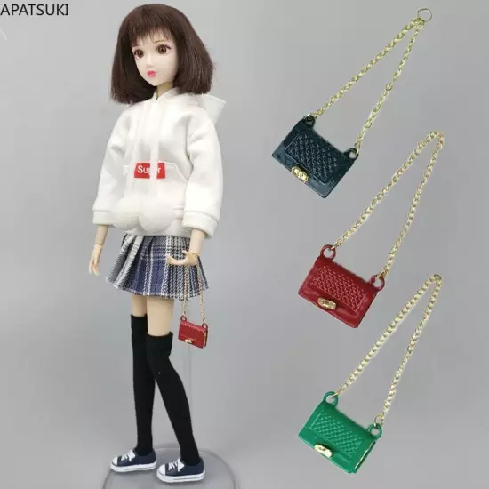 Fashion Shoulder Casual Bag For 11.5" Doll Metal Handbags 1/6 Dolls Accessories