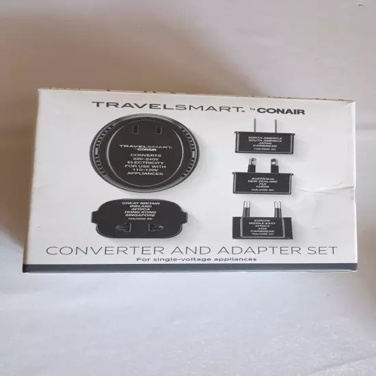 Conair Converter And Worldwide Adapter Set Over 150 Countries Travel Smart Black