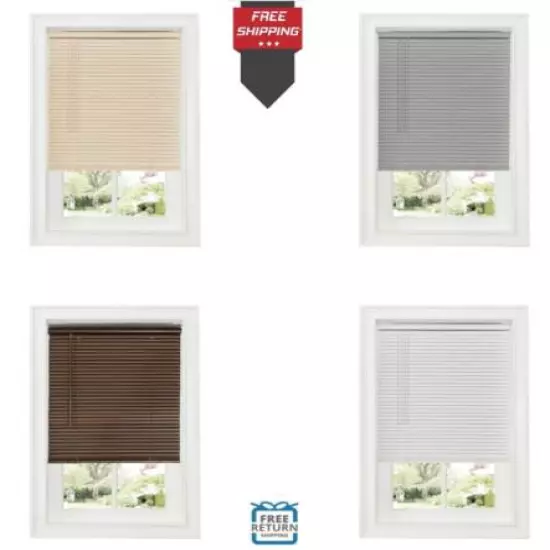 CORDLESS WINDOW MINI VINYL BLIND 1" PRIVACY SHADE BLINDS Darkening - MULTI SIZES