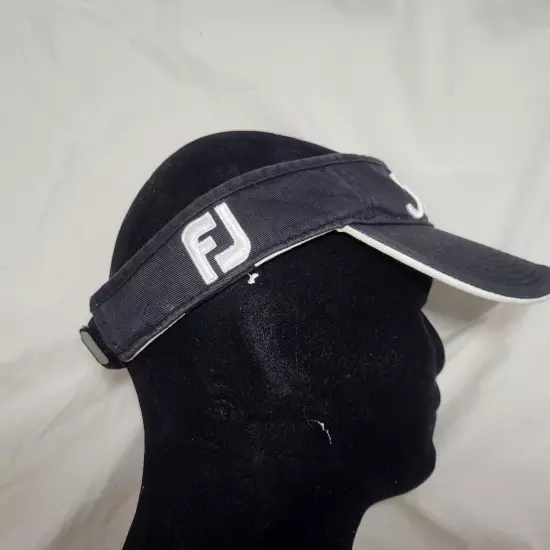 Titleist FJ Foot Joy Black and White Embroidered Adjustable Golf Visor Footjoy