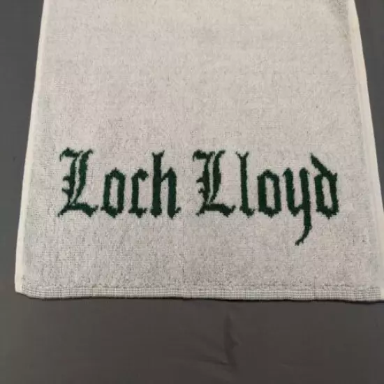 LOCH LOYD KC Qti Sports Inc Clip On Golf Towel 100% Cotton White Green EUC 