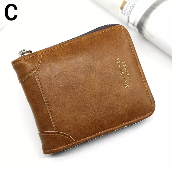 New Men's Wallet Fashion Large Capacity Vintage Men's Zip Money Clip^