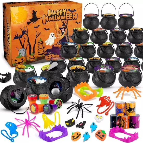 192PCS Halloween Party Favors Toys 24 Pack Prefilled Mini Black 