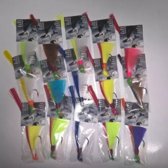 3pack PEACOCK BASS JIGS PEAHAWK T&A JIGS MIXED COLORS Snook Redfish Flounder 