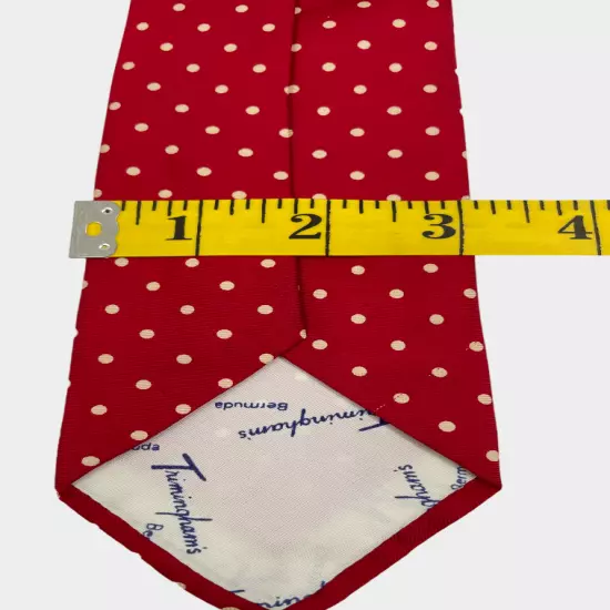 John Comfort London England Red Polka Dot Necktie Silk Tie Men's 3.2" x 60"