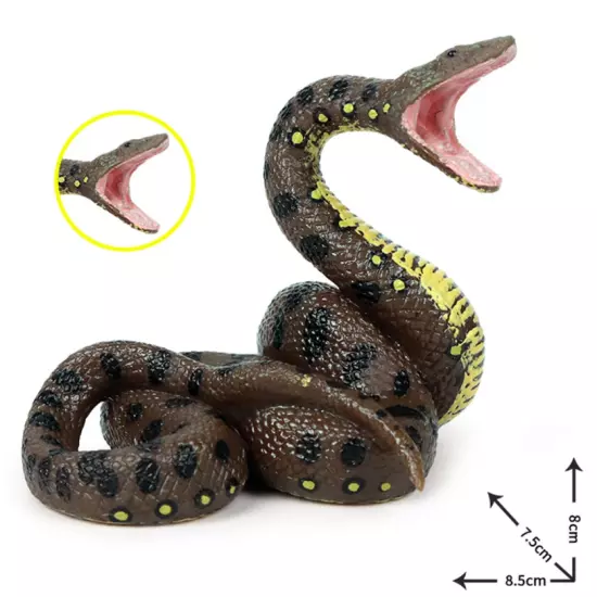 Kid Realistic Open Mouth Snake Toy Scary Big Python Prop Halloween Party Garden