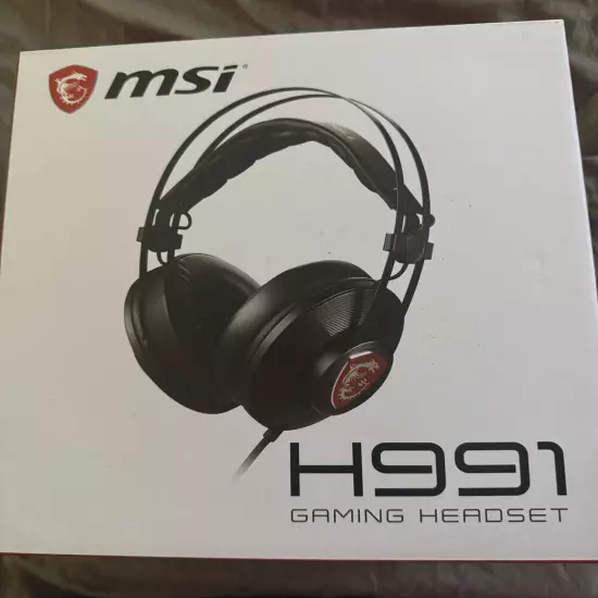 MSI H991 Gaming Headset With Built in Mic Black Volume Control 