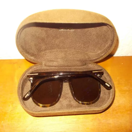 Tom Ford Ansel TF 858 52H Tortoise Frame Brown Polarized Lens Sunglasses w/Case