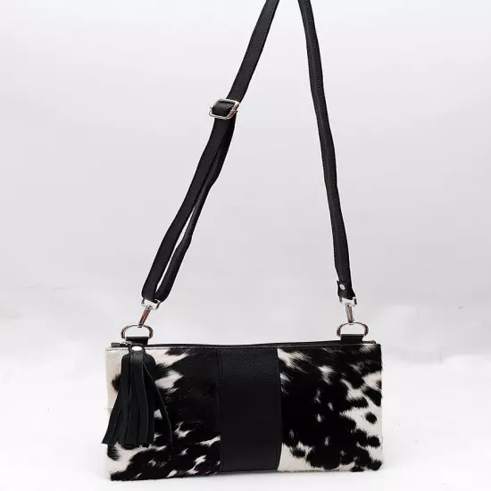 Real Cowhide Cross body Purse Handbag & Hand Clutch Cow Hide Leather SA-2203