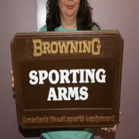 Vintage 1970's Browning Sporting Arms Deer Hunting Gun Store 20" Embossed Sign