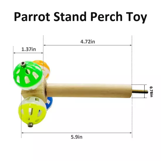 PINVNBY Bird Perch Stand Toy with Rotating Balls, Parakeet Perch Toy Bird cag...