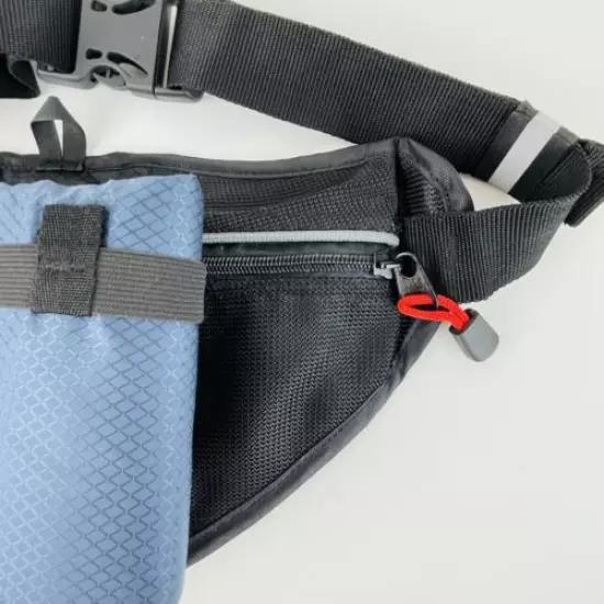 Multi Sport Water Bottle Holder Fanny Waist Pack Adjustable Strap Blue