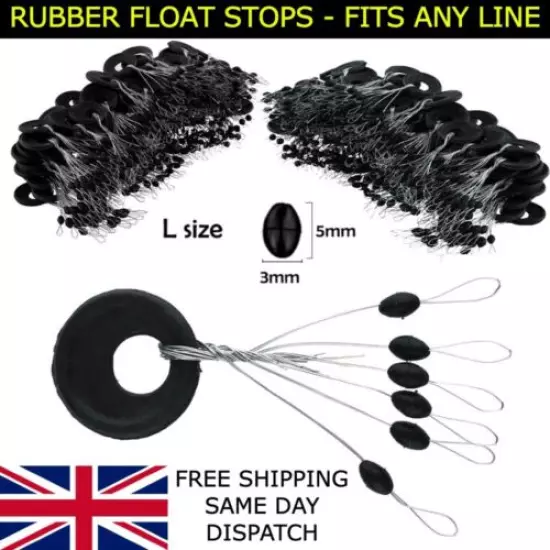 Large Float Stops Line Stoppers Beads Rubber Rig Buffer Sliding Grippa Fishing