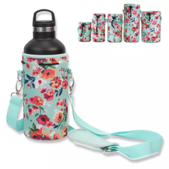 Made Easy Kit Neoprene Water Bottle Carrier Holder w/ Adjustable Shoulder Strap