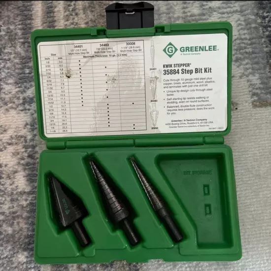 Greenlee 35884 Step Drill Bit Set - Pack of 3