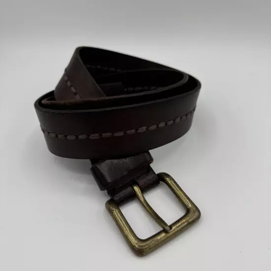 Coach Brown Belt with Square Brass Buckle - 32” 61941