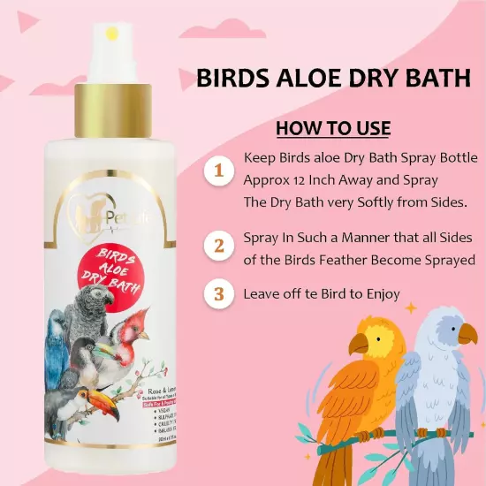 Organic & Ayurvedic Birds Aloe Dry Bath Shampoo Dry/Spray Coat- All Bird Types