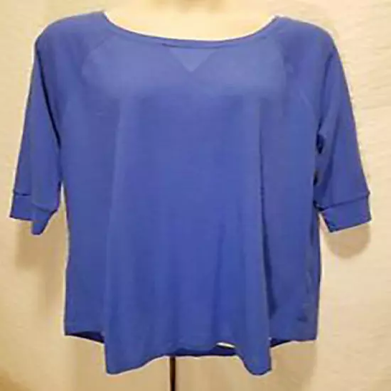 Calvin Klein Performance Women's 3/4 Sleeve Top; Lapis (2X)