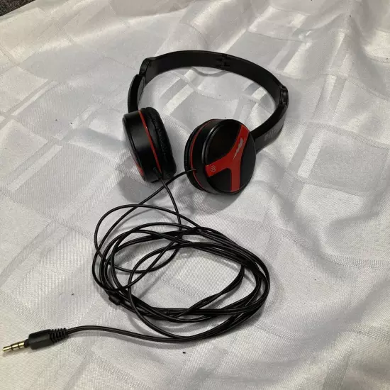 Electra Light Weight Headphones Red Black Tested Working