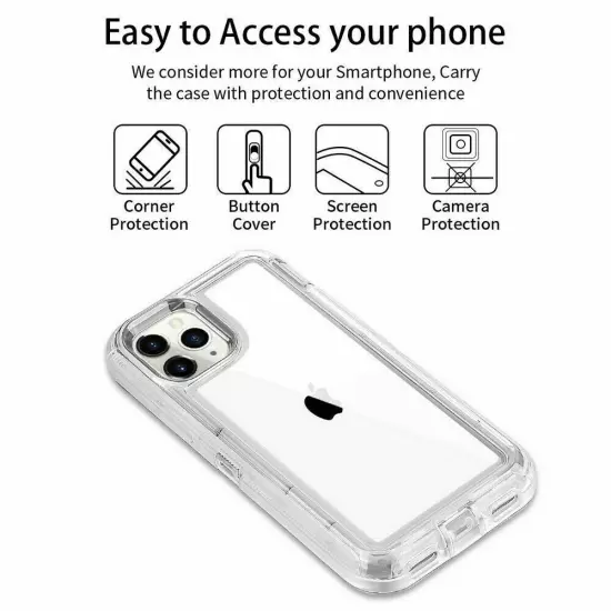 For iPhone 15 16 Pro Max 14 13 12 11 X XR 78 Plus SE Shockproof Clear Cover Case