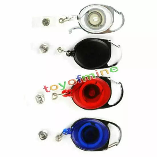 Recoil Retractable Yo Yo Key Ring PULL CHAIN Belt Clip ID CARD Holder Ski Pass