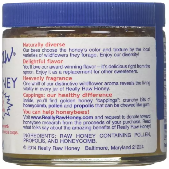 REALLY RAW Raw Honey, 8 OZ 8 Fl Oz (Pack of 1) 