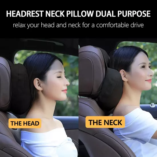 Car Neck Pillow Soft Leather Headrest,Premium Interior Accessories Headrest Sup