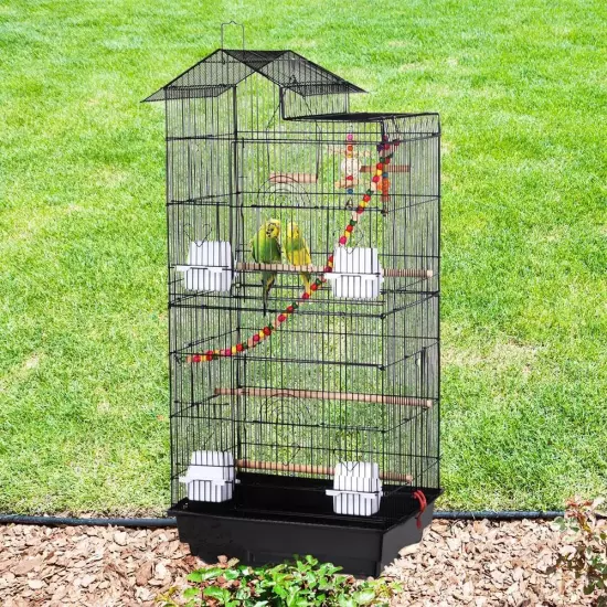 Large Parakeet Bird Cage for Mid-Sized Parrots Cockatiels Sun Conures Green Chee