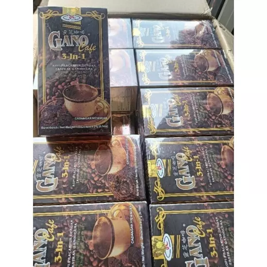 1 BOX Gano Excel Cafe 3 in 1 Coffee Ganoderma Reishi Halal (20 Sachets)