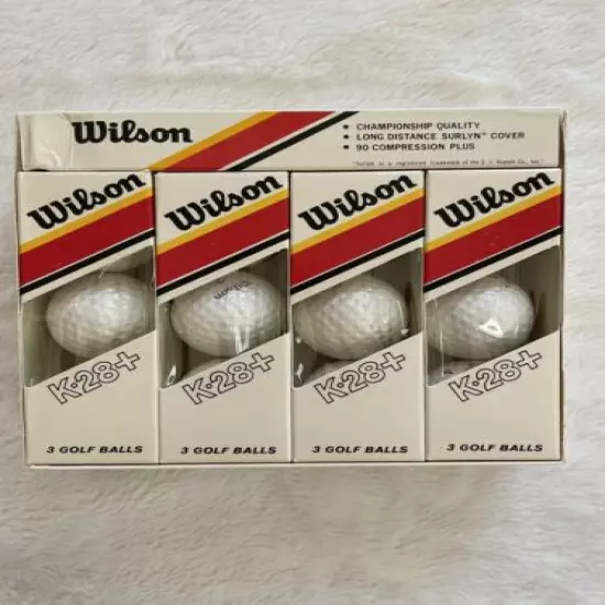 Wilson K 28 Vintage Golf Balls, New In Original Boxes, One Dozen Balls