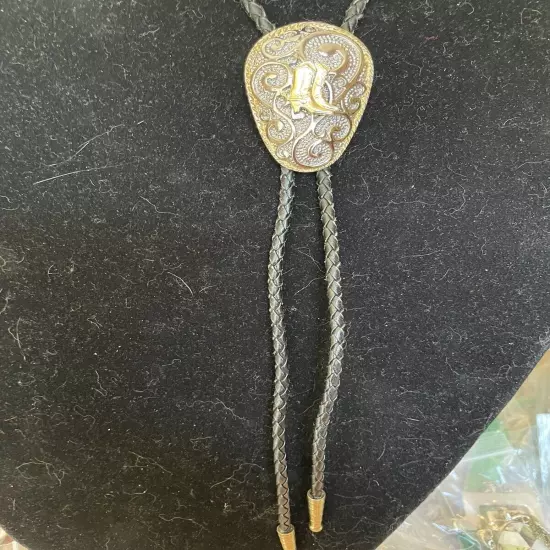 Western Golden Boot Bolo Tie