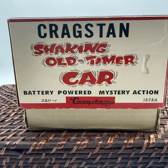 Vintage Toy Cragstan Shaking Antique Car Battery Op Metal Japan Orig Box-1943.24