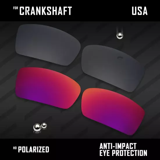 Anti Scratch Polarized Replacement Lenses for-Oakley Crankshaft OO9239 Options