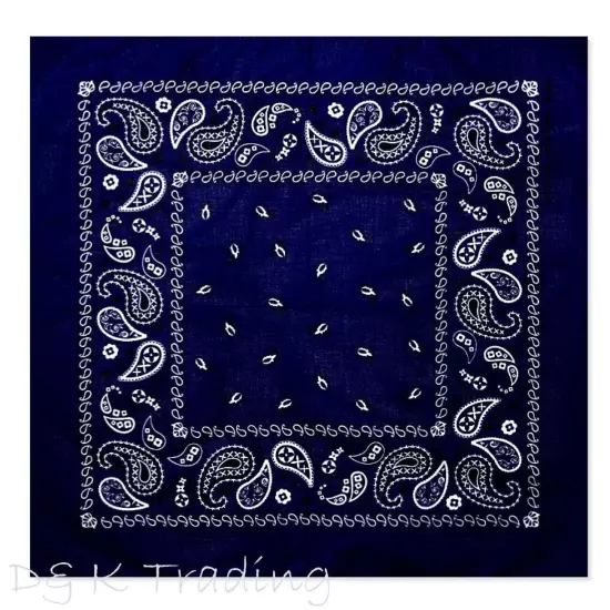 108 Pack Unisex Wholesale Paisley 100% Cotton Double Sided Print Bandanas Bulk