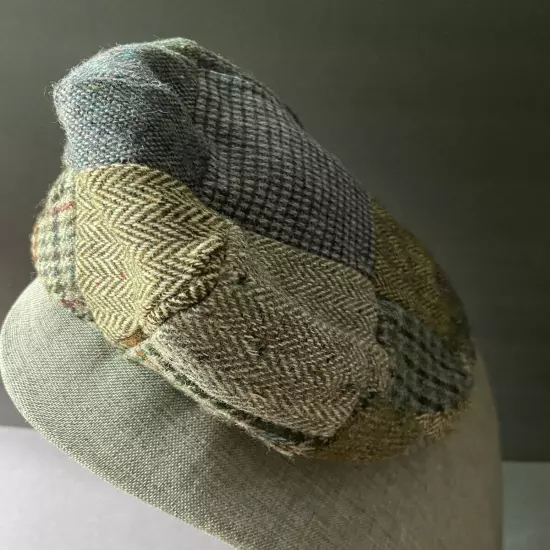 Donegal Tweed Patchwork Newsboy Cap By Shandon Headwear Woven In Ireland Wool