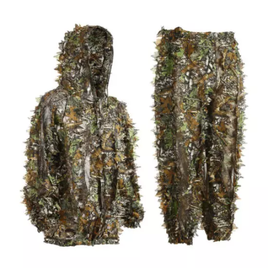 3D Bionic Camo Leaf Hunting Clothes Birding Tactical Airsoft Ghillie Suit