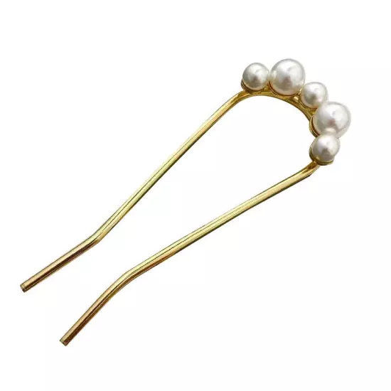 U Shaped Hairpin Pearl Style Hair Stick Hair Pin Hair Fork Stick Pins Women NEW