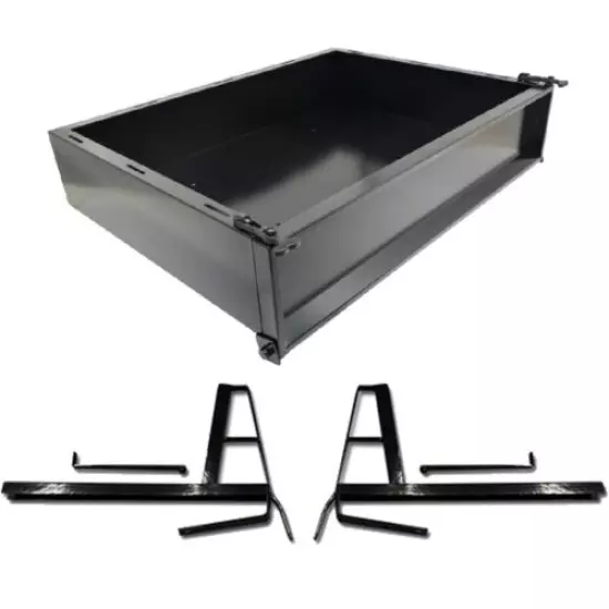 GTW Black Steel Golf Cart Cargo Box Kit Fits Club Car DS 2000 and Up