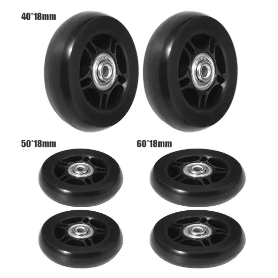 Wear Resistant Suitcase Wheels 1 Pair Rubber Casters Wheels Bearings Repair Kits